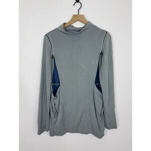 Tantris Gray Long Sleeve Yoga Top Women’s Medium – Thumb Holes, Side Zips
